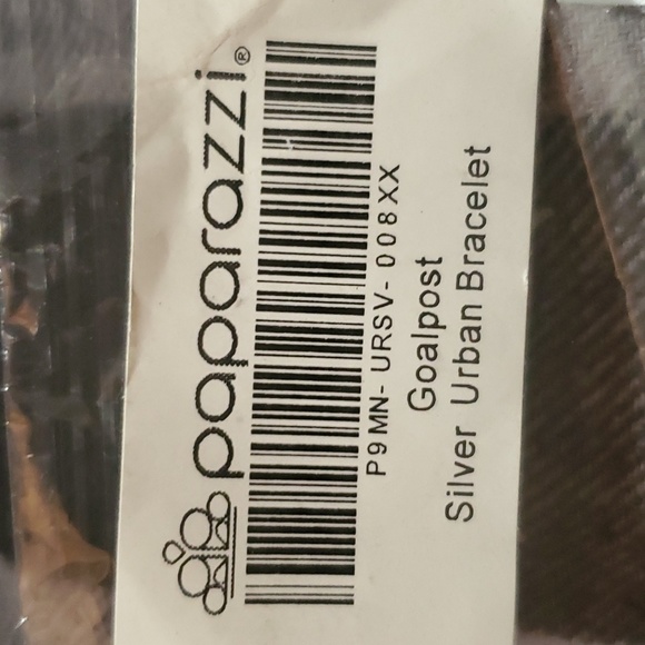 6/$10 Goalpost silver urban bracelet paparazzi - Picture 3 of 3
